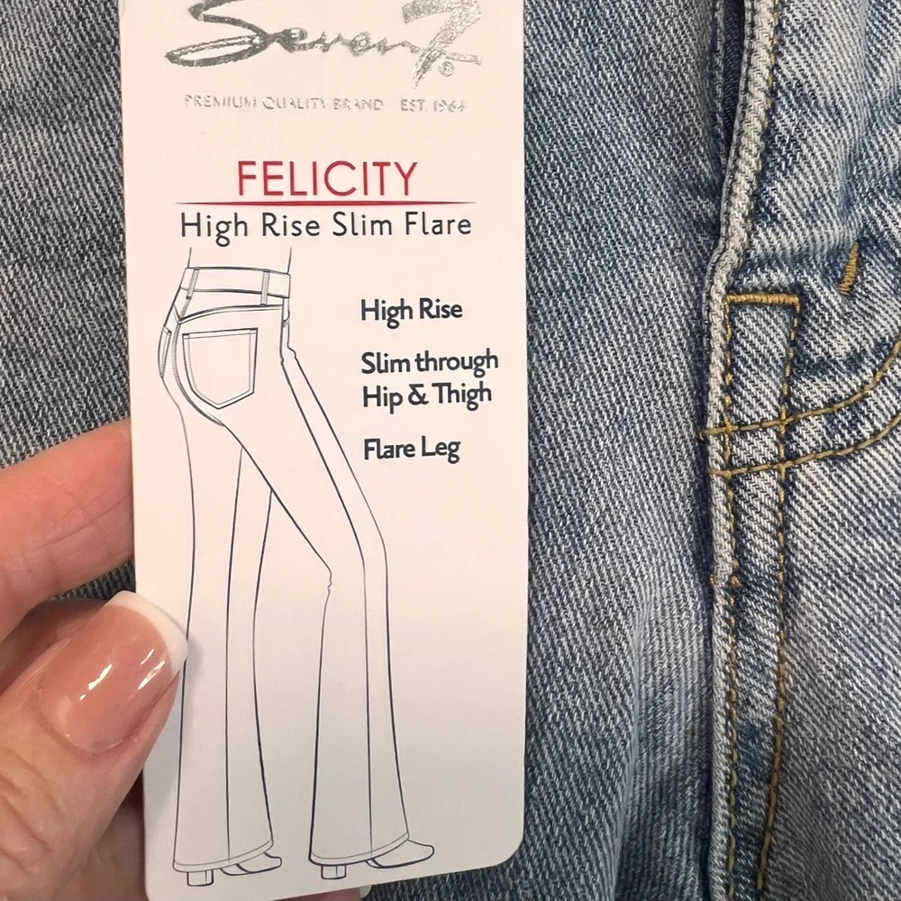 NWT • Seven7 Felicity High Rise Denim Jeans • Slim Flare • Size 4 • Enchanted - Picture 4 of 16